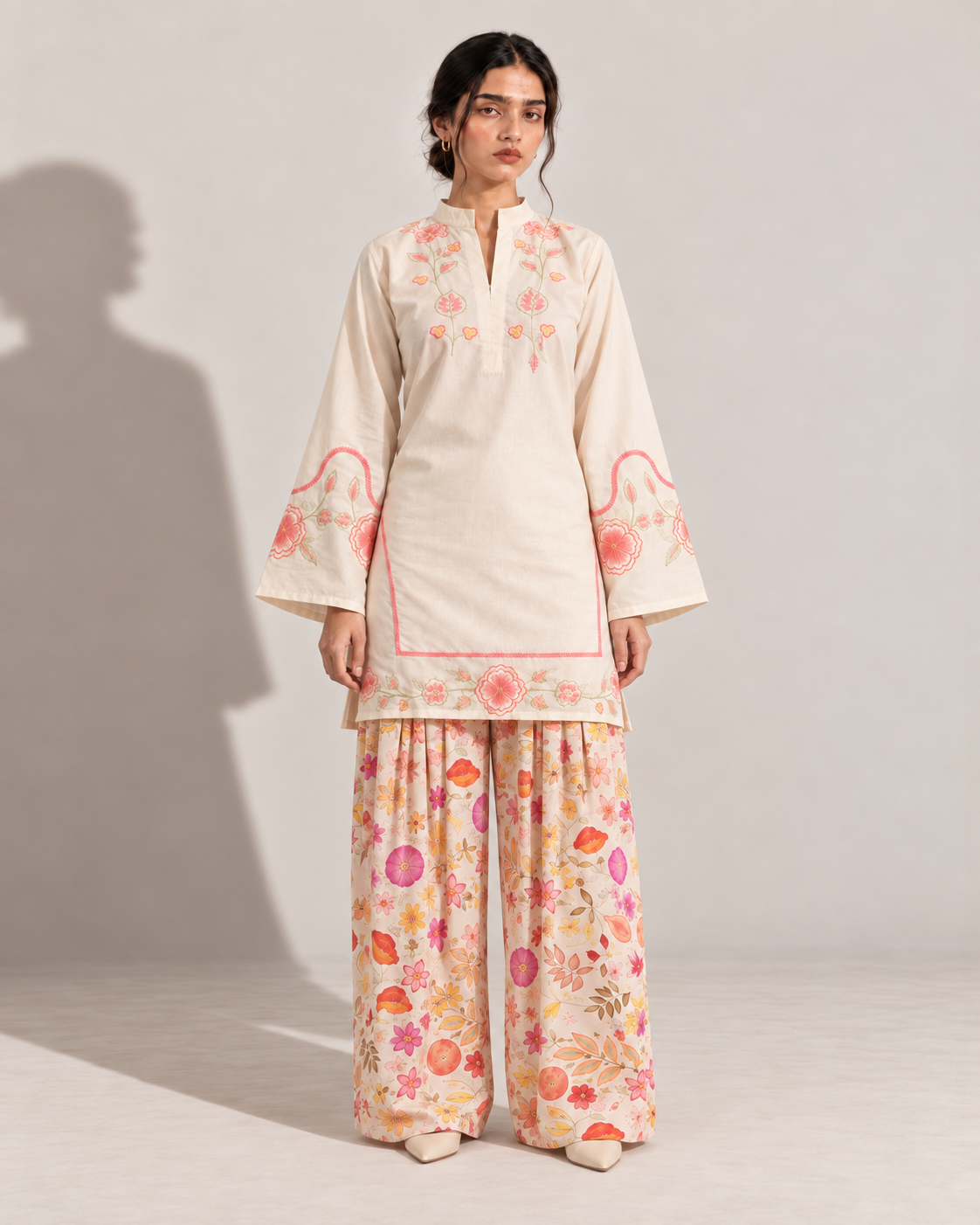Blush Vine Embroidered Co-ord Set