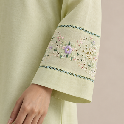 Sage Bloom Embroidered Co-ord Set