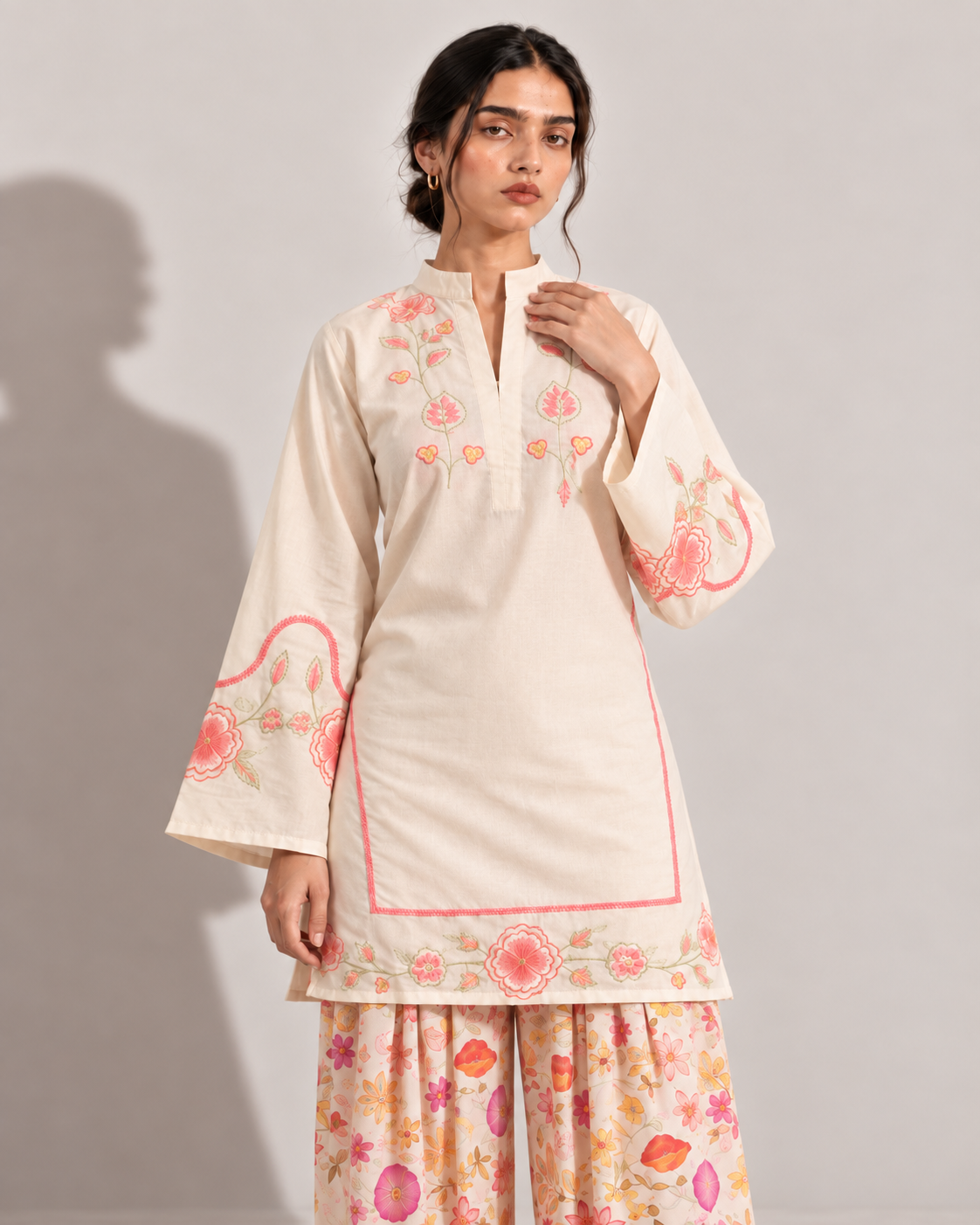 Blush Vine Embroidered Co-ord Set