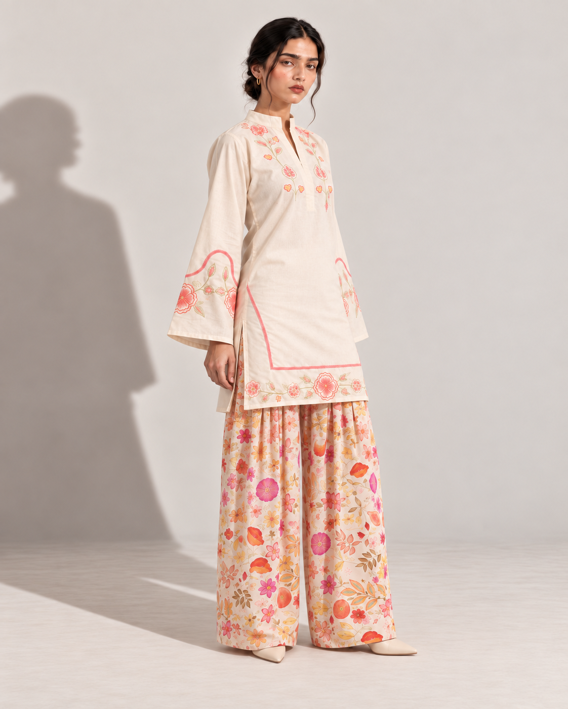 Blush Vine Embroidered Co-ord Set