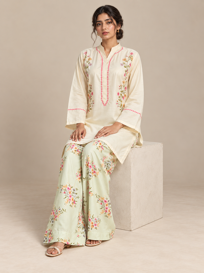 Ivory Vine Embroidered Co-ord Set