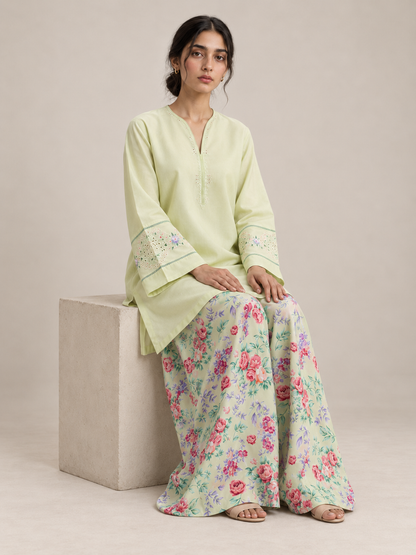 Sage Bloom Embroidered Co-ord Set