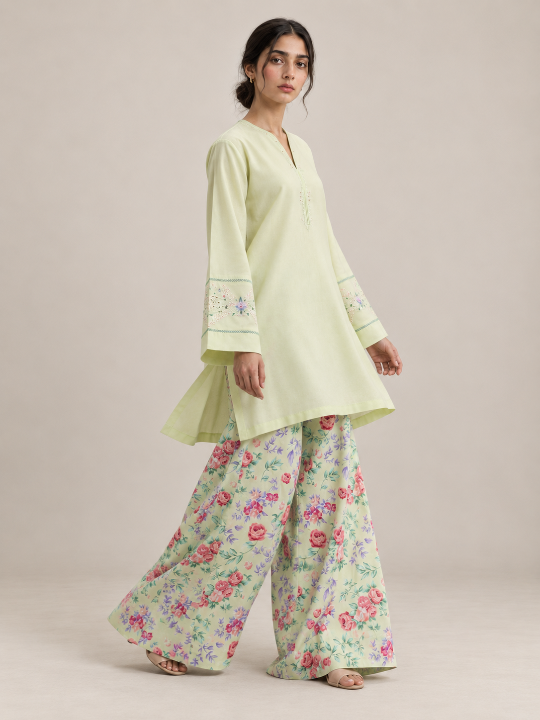 Sage Bloom Embroidered Co-ord Set