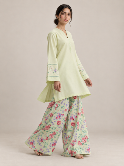 Sage Bloom Embroidered Co-ord Set