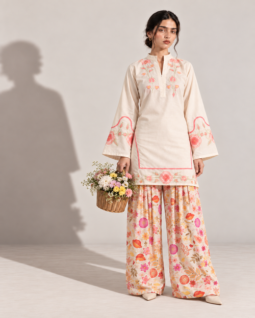 Blush Vine Embroidered Co-ord Set