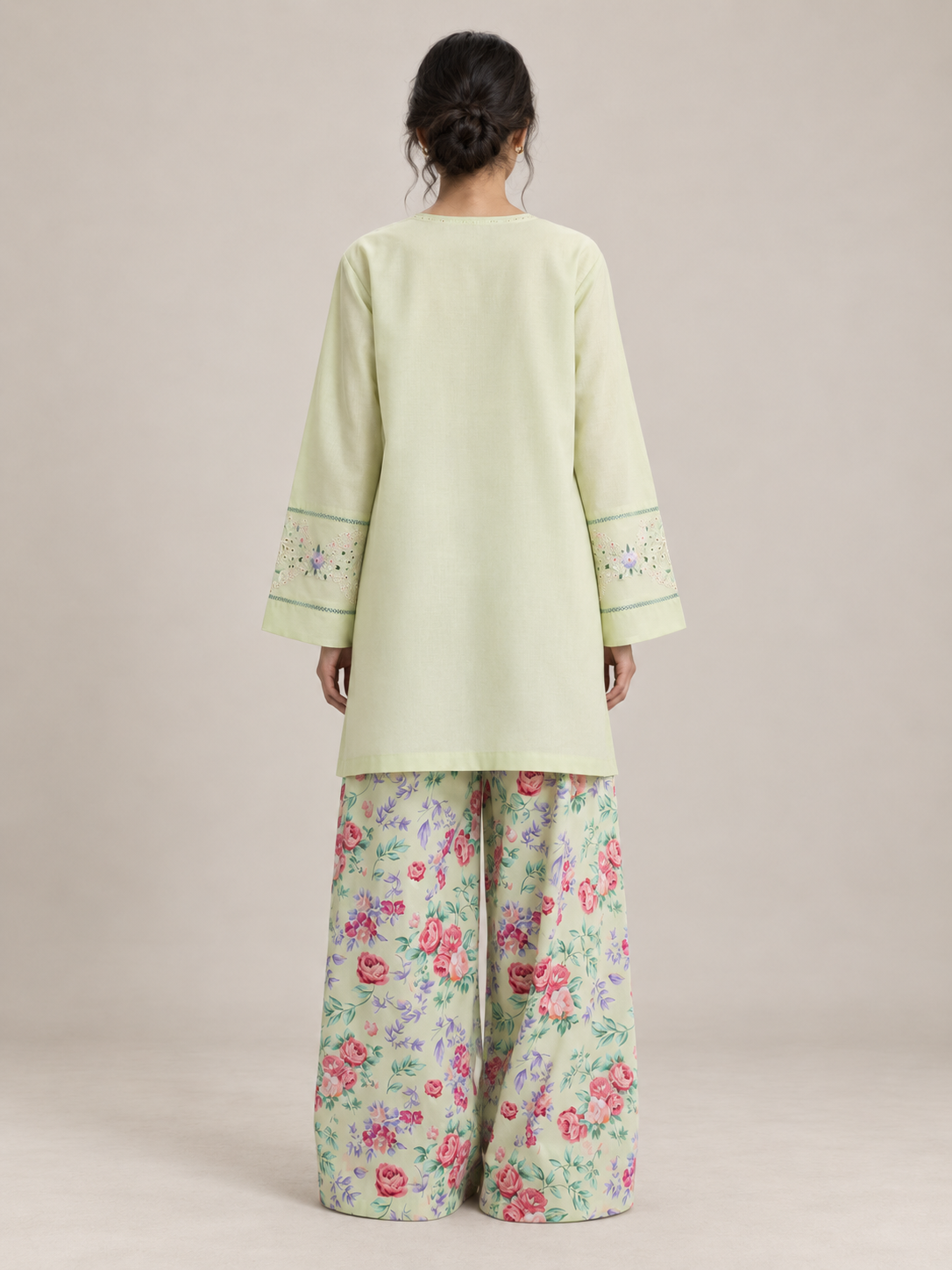 Sage Bloom Embroidered Co-ord Set