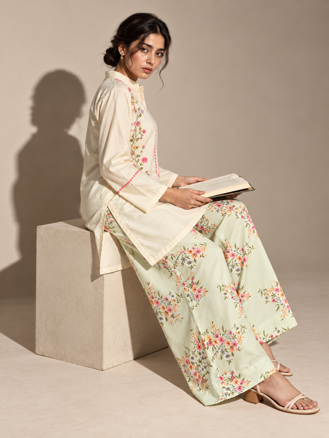 Ivory Vine Embroidered Co-ord Set