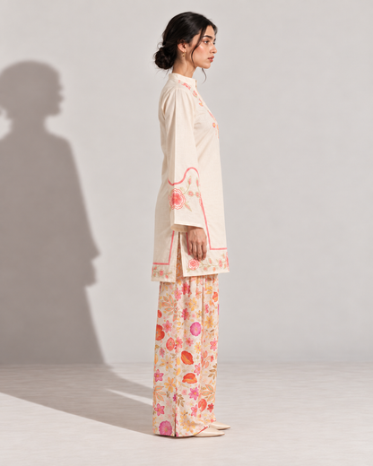 Blush Vine Embroidered Co-ord Set