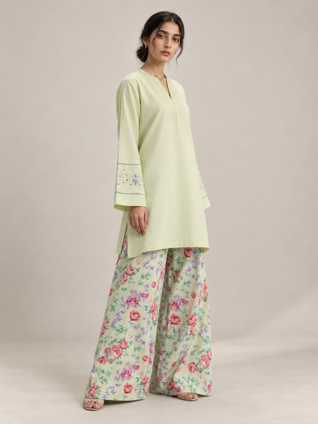 Sage Bloom Embroidered Co-ord Set