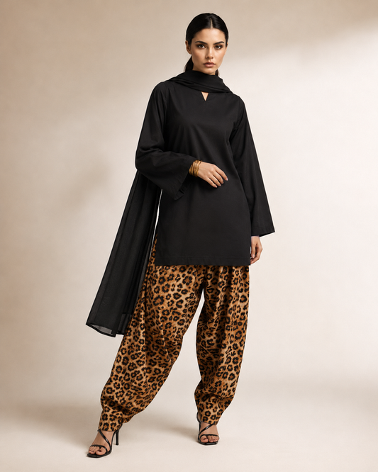 Leopard Noir Co-ord Set