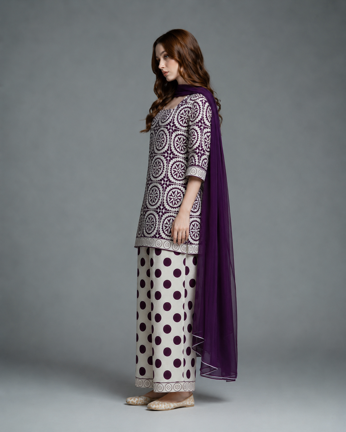 Pemberly Printed 3pc — Purple