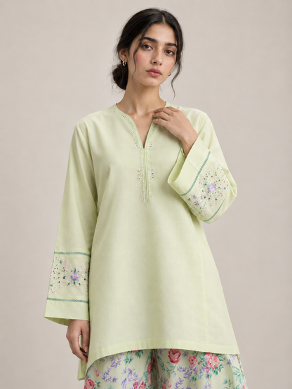 Sage Bloom Embroidered Co-ord Set
