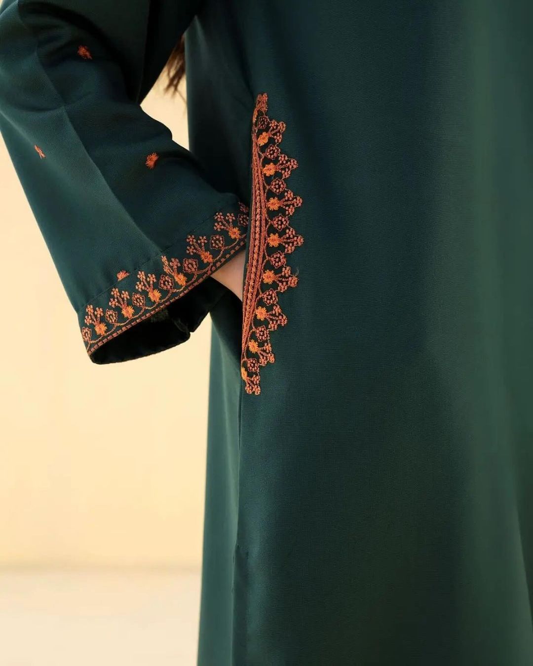 Bottle Green Embroidered Co-ord Set