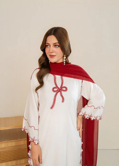 Bow Embroidered 3Pc